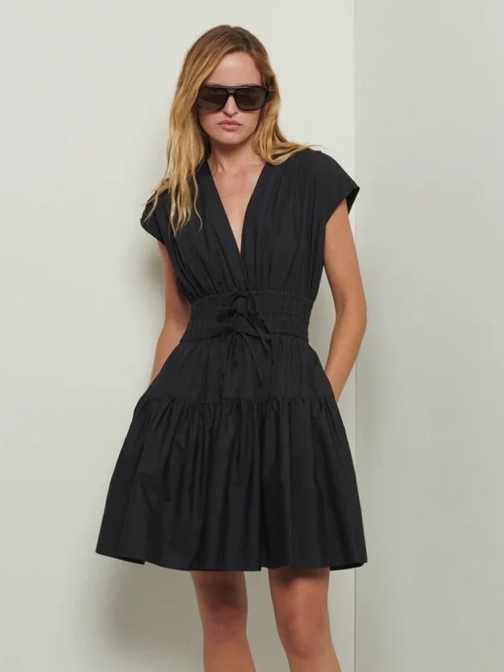 Nicole Miller Tie Waist Mini Dress